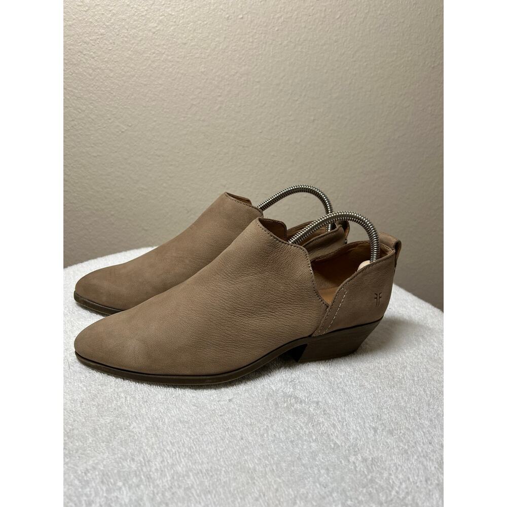 Frye Rowen Shooties Slip On Nubuck Leather Ankle Boots